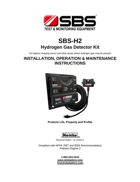 sbs hgdi-jb hydrogen gas detector junction box|sbs h2 manual.